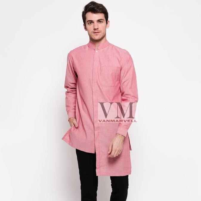 VM Gamis Pria Peach Pink Salem Baju Koko Jumbo Salem