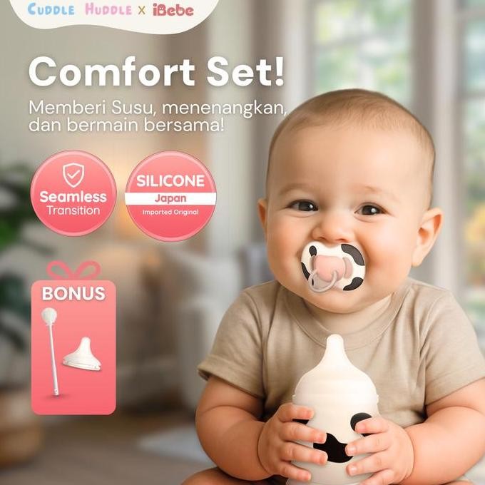 {buy2get4} dot S HItam empeng free  MooMoo ibebe baby bundle silicon botol susu + Empeng new born se
