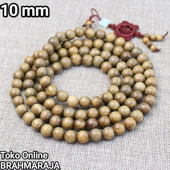 Japamala Tasbih Buddha 108 Butir Kayu Cendana Hijau