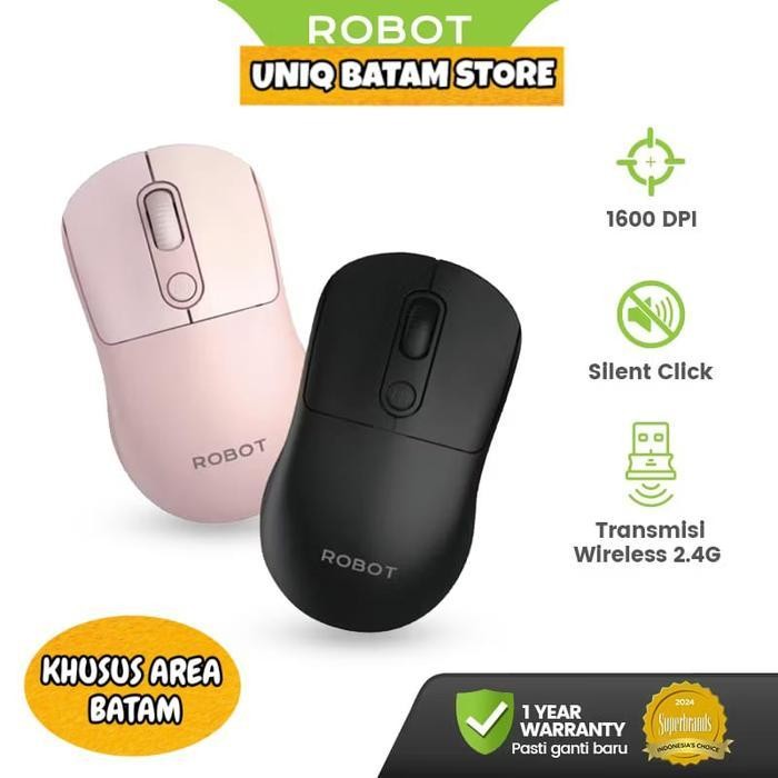 MOUSE ROBOT M207 SILENT 1600 DPI WIRELESS CHIP [ BATAM ]