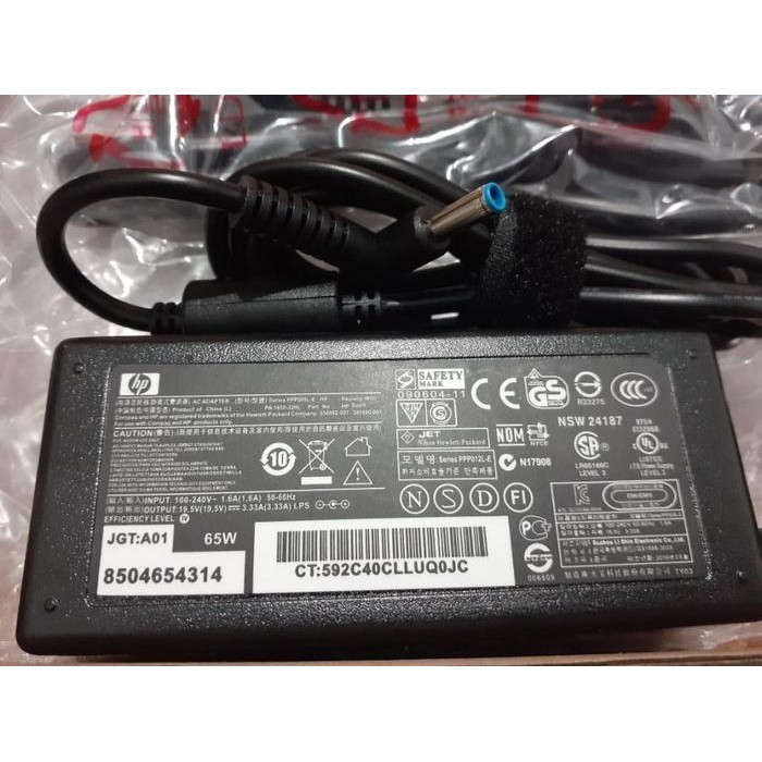 Adaptor Charger Laptop HP 19.5V 3.33A Pin Biru