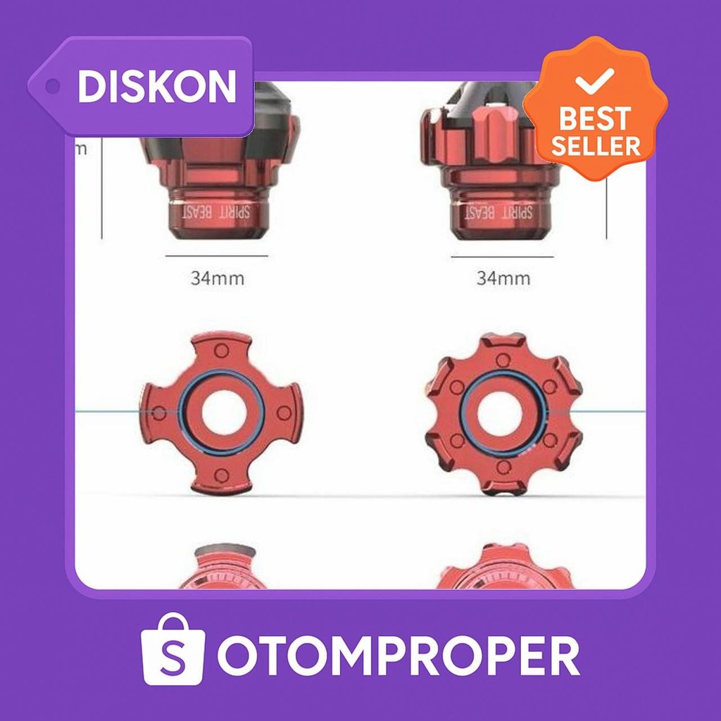 Op - Jalu As Roda Motor Bahan Alumunium Cnc Spirit Beast L4