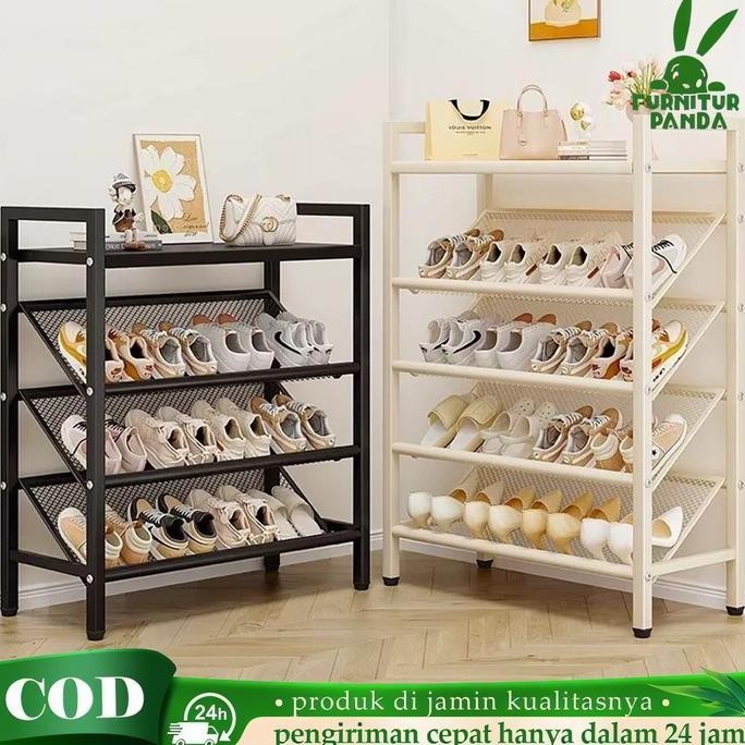 Rak Sepatu Besi Besar Kokoh Rak Sepatu Stainless 5 Susun Tempat Sepatu Kokoh Rak Susun Serbaguna KOK