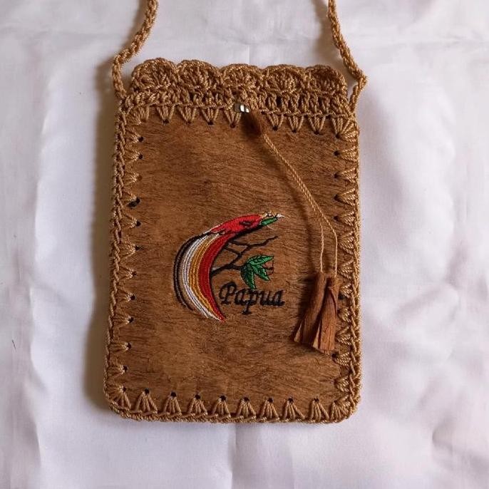 TAS SELEMPANG NOKEN KULIT KAYU PAPUA ORIGINAL DAN TERPERCAYA