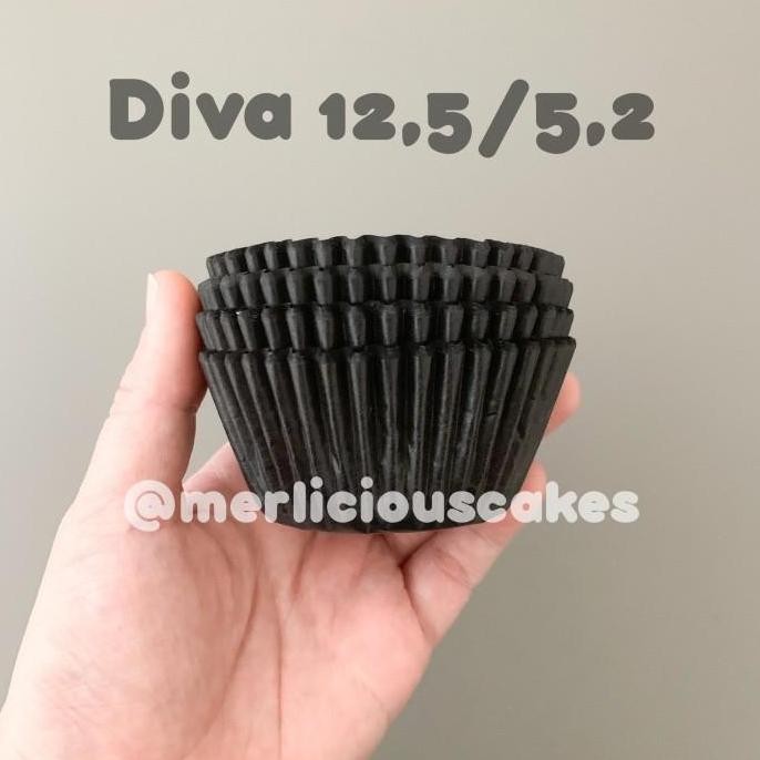 "'''] Diva Cupcake Cases Hitam 125/52 Paper Cup Kertas Muffin 100 Pcs