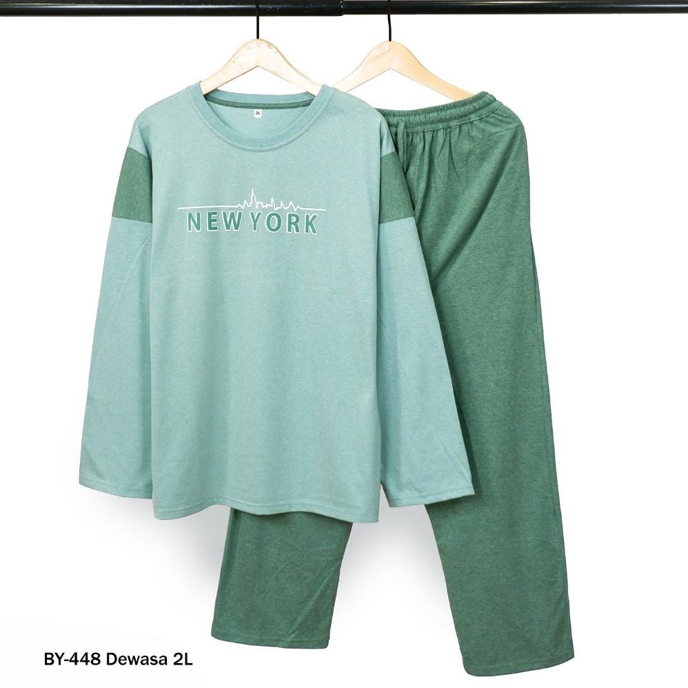 Baju Tidur Laki Remaja/Dewasa Lengan Panjang Celana Panjang Bahan Kaos Premium Enak Dan Adem