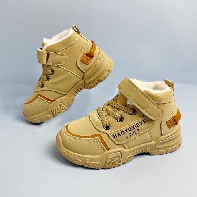 BABYMOMS - FREEBOX SEPATU SNEAKERS BOOTS ANAK LAKI LAKI FASHION KIDS SHOES MARTIN BBSA014 Kaki TP