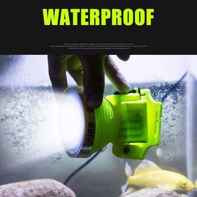 Senter Kepala Selam Diving Super Terang 100 Watt Cahaya Putih / Senter Kepala Selam / Senter Terang 