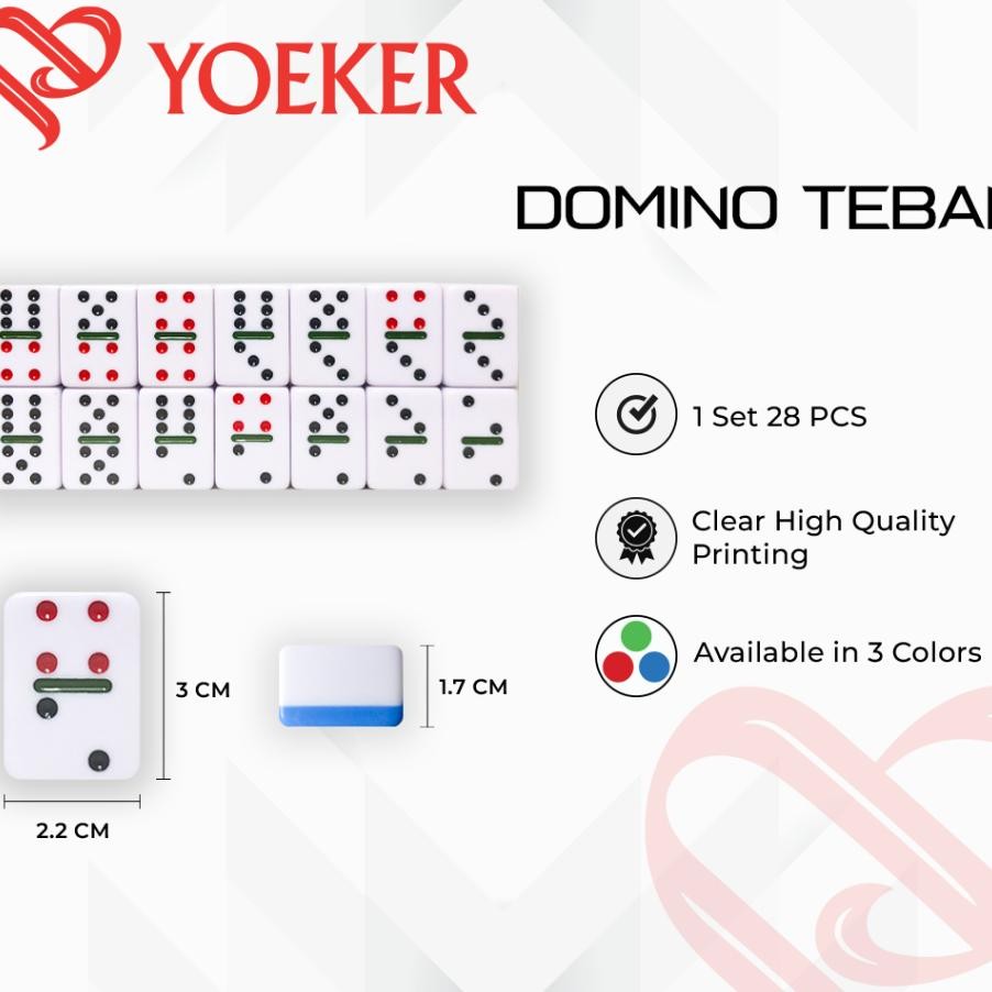 1 Set Domino Gaple Batu Tebal 1.5 Cm