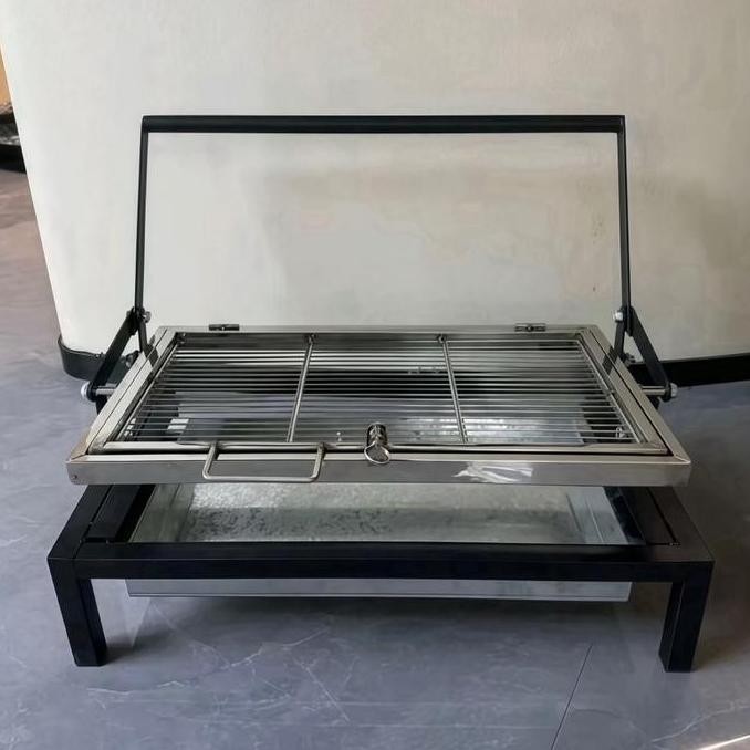 Alat pemanggang ayam/ikan Desain berputar lipat panggangan arang komersial kapasitas besar kustom ku