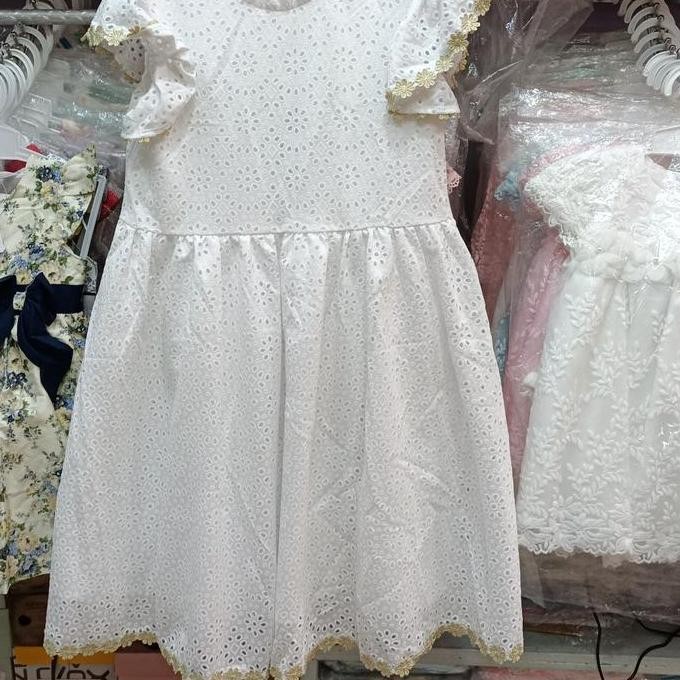 (Good) Dress Anak warna Putih Bersih KING KIDS umur 2 - 8 Tahun PREMIUM.