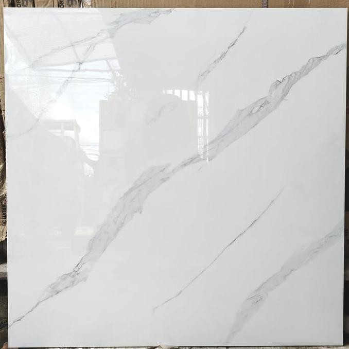 GRANIT 60x60 PUTIH MOTIF ATAU CARARA / GRANIT 60X60 MOTIF MARMER