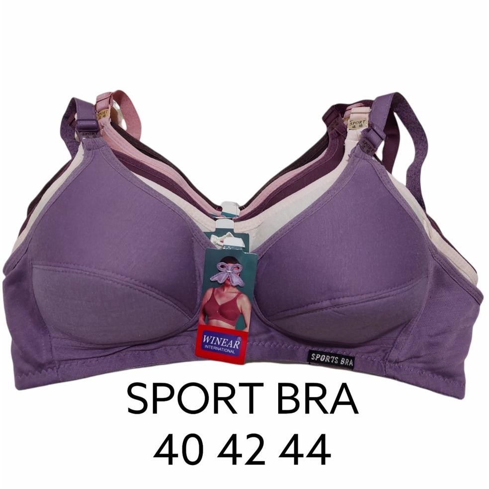 Bra Jumbo Wanita Sport Bra 44 42 40 Cup Besar BH Sport Jumbo Kait 3 dan Kait 2 BH Senam Big Size Tan