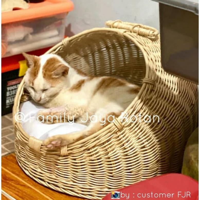 READY rumah kucing rotan helm/rumah anjing kelinci/rumah pets rotan