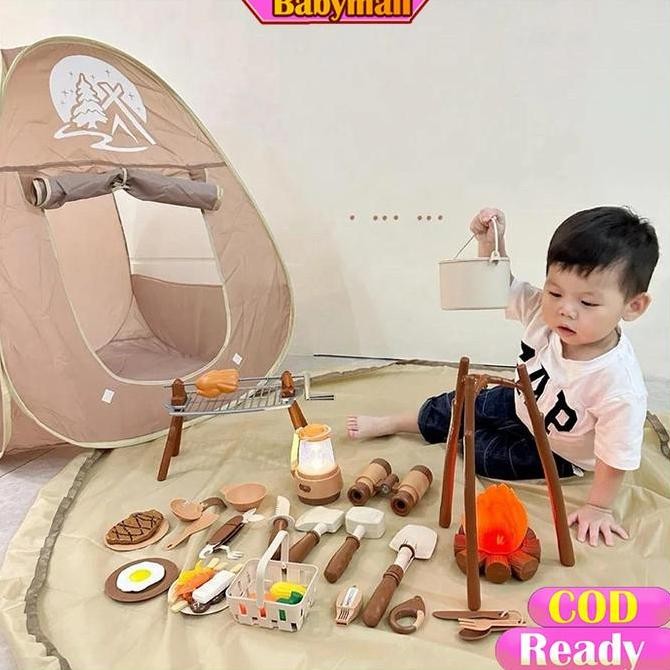 ReadyMainan Kemping Set Anak Lengkap Dengan Alat Masak Masakan / Tenda Kemah Anak / Camping Set Pret