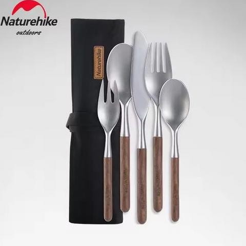Promo STAINLESS STEEL WOODEN TABLEWARE PERALATAN MAKAN NATUREHIKE NH20CJ014 COD