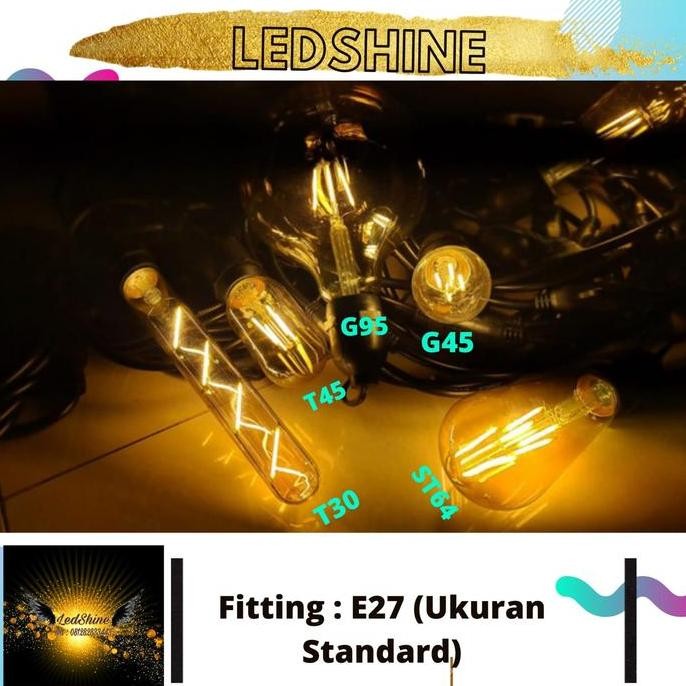 New Bohlam lampu LED Edison / Filament ST64 Kuning Lampu Cafe