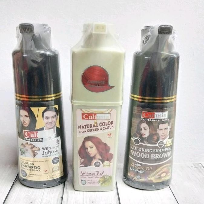 CULTUSIA COLORING HAIR SHAMPO 160 ML BPOM | ORIGINAL BLACK WITH JAHE | WOOD BROWN WITH ARGAN OIL & K