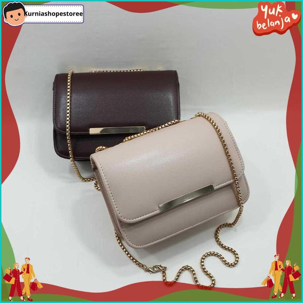 GLOW Diva +Free Box Tas Selempang Wanita tali rantai Slingbag Rantai Perempuan 6311 UNIK