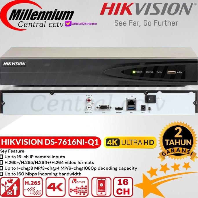 NVR HIKVISION 16CH DS-7616NI-Q1 / NVR HIKVISION 16 CHANNEL