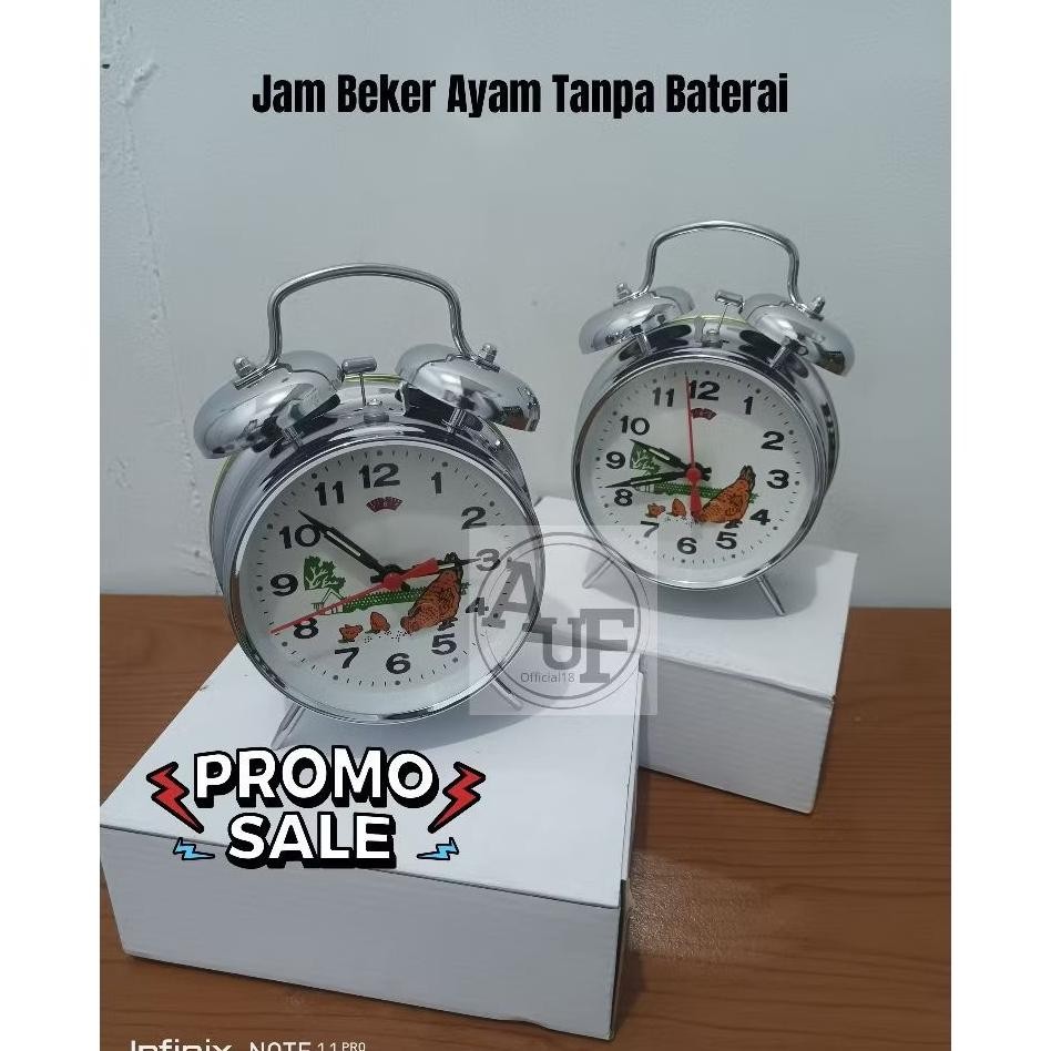 Jam Beker Weker Ayam Putar Alarm Jadul Tanpa Diengkol