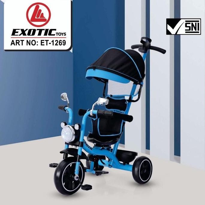 Exotic Et1269 Sepeda Roda Tiga Anak Tricycle Musik Lampu Dorongan Dorong Stroller