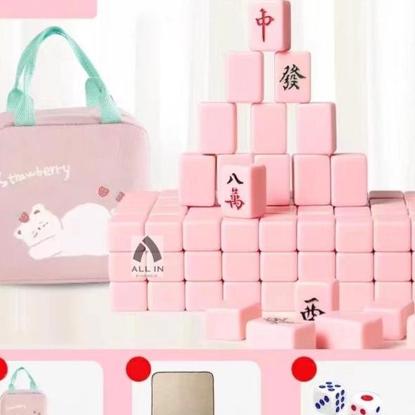 Mini Mahjong Set Playmat Carry Bag