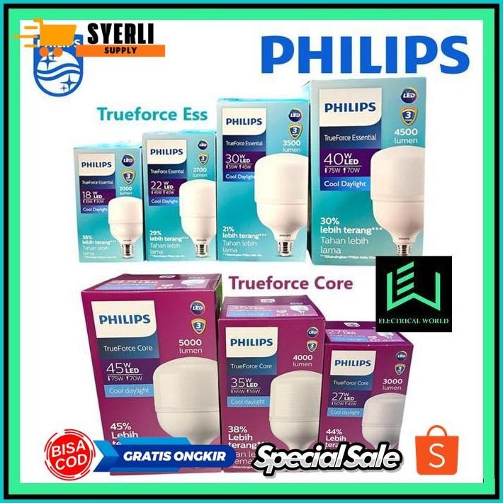 Racun Shopee Dwl-49 Philips Led Trueforce 18 20 22 25 27 30 35 40 45 Watt Putih Lampu Tforce T Force