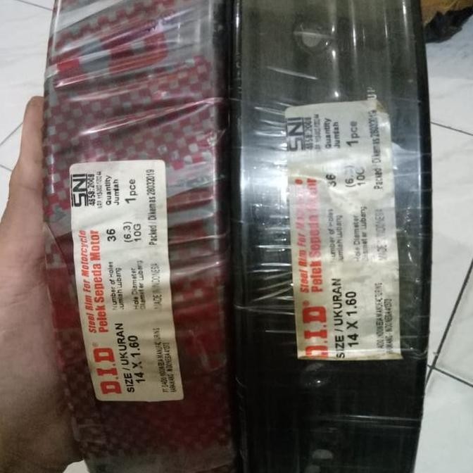 PAKETAN PELEK VELG BESI DID UK 160 DAN 160 RING 14 HITAM HOLE 36