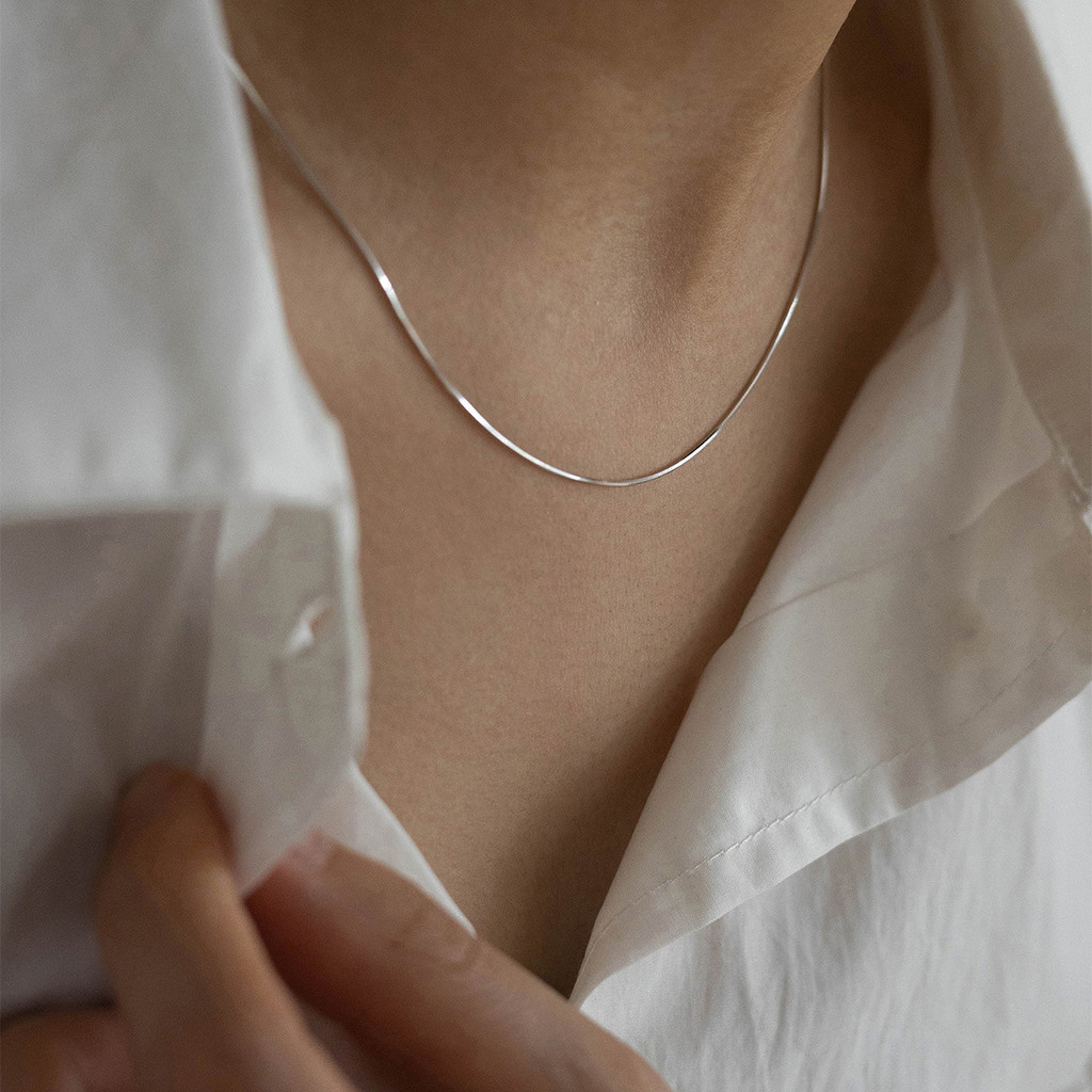 【COD】Kalung tulang ular baja titanium rantai tipis aksesori rantai klavikula wanita