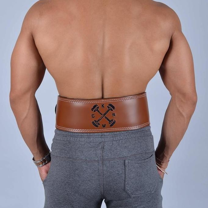 BEBAS ONGKIR - SABUK FITNESS & GYM BAHAN SEMI KULIT SABUK ANGKAT BEBAN - KMCR