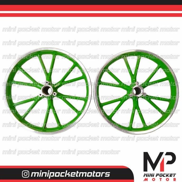Velg Motor Mini Trail 50cc 2T Jari-Jari Ring 10 Warna Hijau