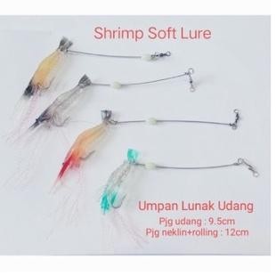 Heatshrin Umpan Pancing Lunak Set Soft Lure Udang Besar Nekllin + Rolling + Kail Me-95