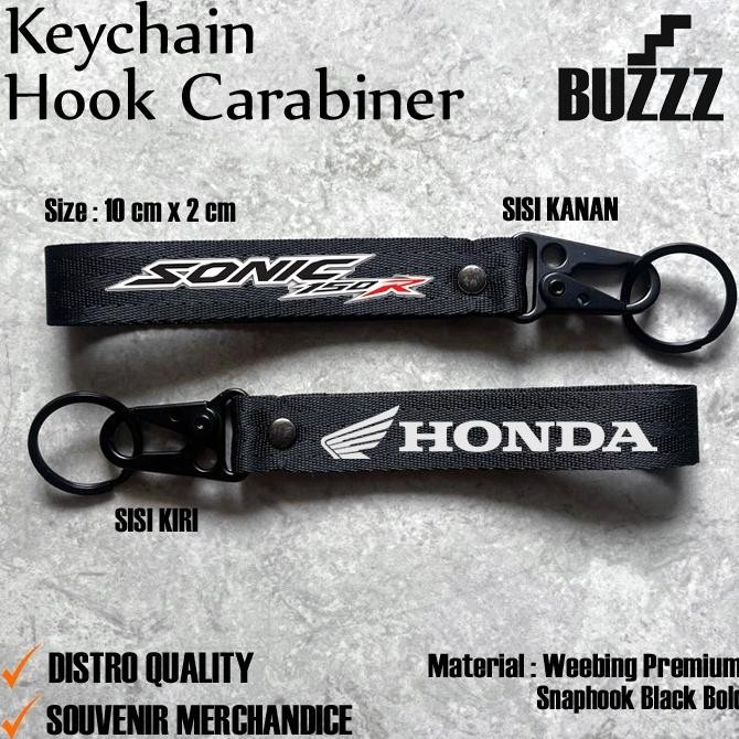 Ready_Stock_Cod Gantungan Kunci Honda Sonic - Keychain Honda New Sonic 155 - Carabiner Sonic - Gantu