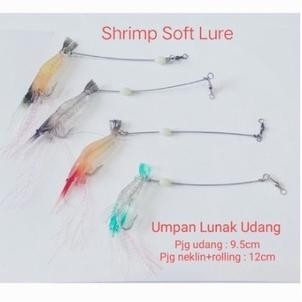 [Kecil Umpan Pancing Lunak Set Soft Lure Udang Besar Nekllin + Rolling + Kail Tuk-7