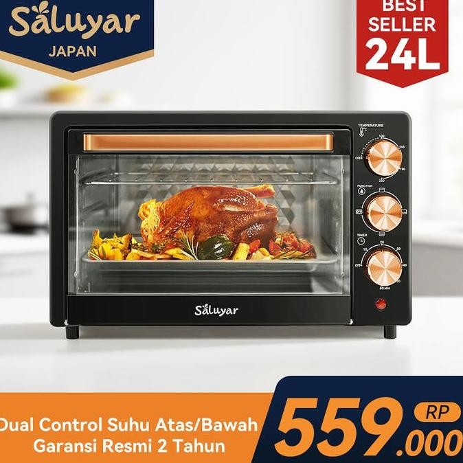 Oven Listrik Saluyar  Dual Control Atas Bawah | Hemat Listrik, Kapasitas Besar 12L/22L/33L
