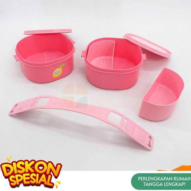 [PROMO 9.9] RP 123 RANTANG KECIL MINI / RANTANG PIKNIK SUSUN 2 / SUSUN 3 / SUSUN 4 PINK GOLDEN LEMON