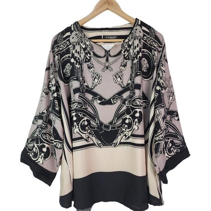 Atasan BLouse Wanita V-Neck Jumbo Rayon Branded Viral LD 110 130 CM Super BIG Size XXL 5XL Baju Blus