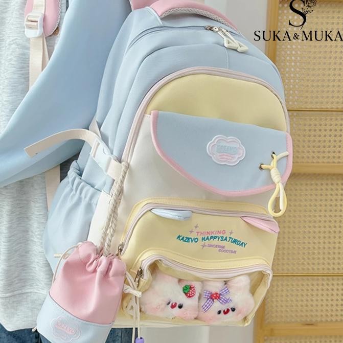 Ready&CODKucing Lucu Backpack Besar Tas Ransel Sekolah Korea Import Fashion Ransel Sekolah Backpack 