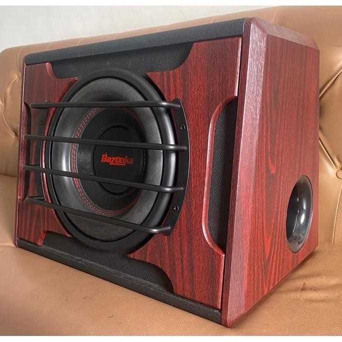 Basstube / Subwoofer Aktif 10 Inch Bazooka Motif Kayu Port