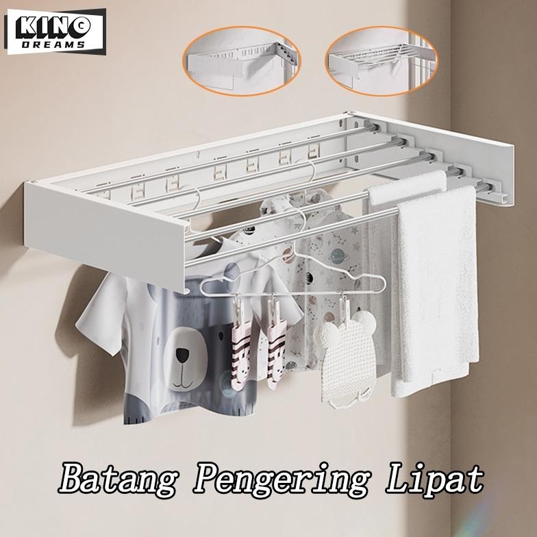 Rak Jemuran Pakaian Lipat Dalam Ruangan Rak Jemuran Pakaian Pakaian Handuk Sepatu Tempel Dinding Bal