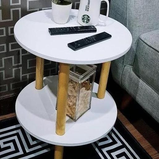 meja nordik bulat/ meja sudut /meja samping Furniture Komputer