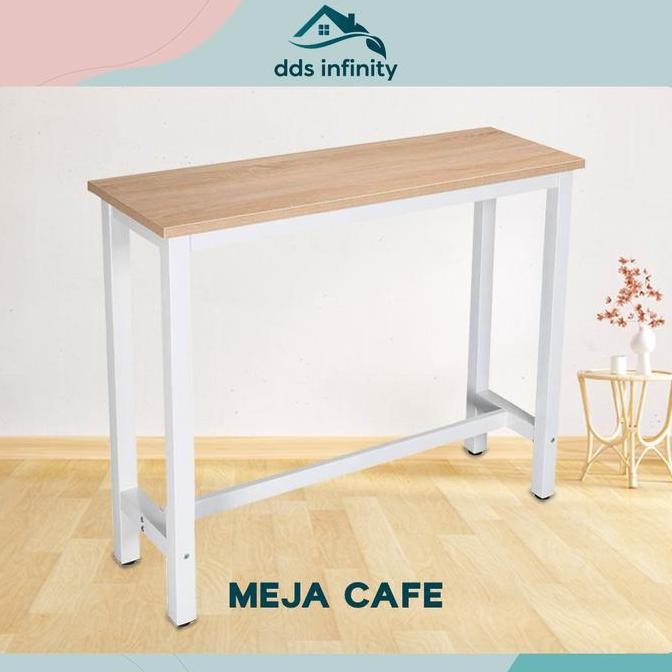 BEBAS ONGKIR - [DDSINFINITY] Meja Bar Minimalis Dapur Bambu Meja Makan Cafe Table Besi