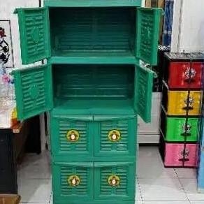 BEBAS ONGKIR - Lemari Pakaian Susun 4 Karakter Multiclub Rak Box Baju Sepatu Plastik