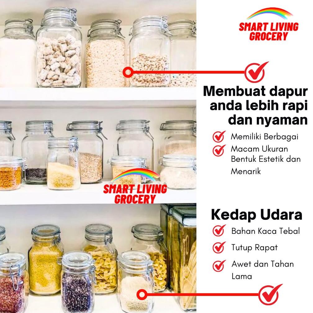 Special TOPLES KACA KEDAP UDARA 2 LITER TOPLES BOTOL JAR KACA BENING BESAR KEDAP UDARA SET KUE KERIN