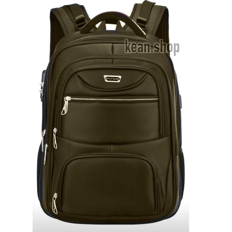 Update Polo Glad Tas Ransel Jumbo Pria 20 Inch Kunci Kombinasi Tas import Ransel Kerja Usb Port + Ra