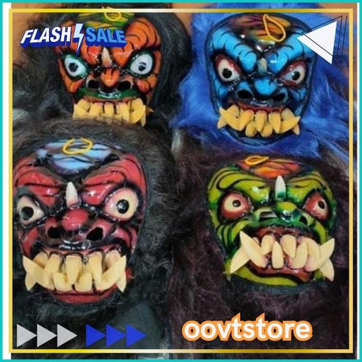 MURAH Topeng Buto Gedruk Mainan Anak Seram Asli Kayu