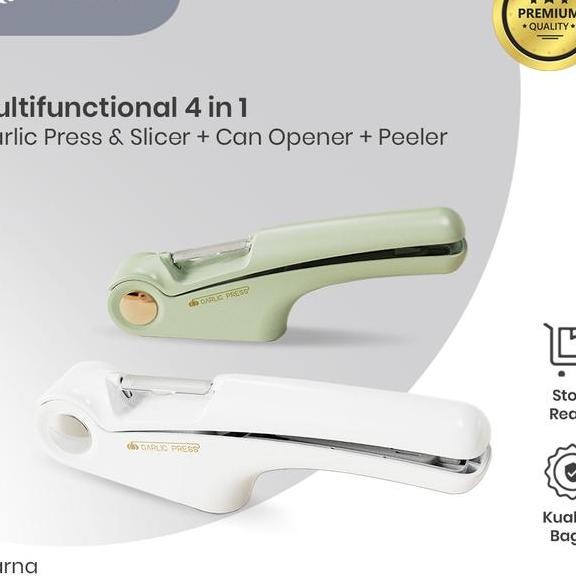 Alat Penghancur Bawang Garlic Press Peeler Kupas Buah 4In1 Jcgp41