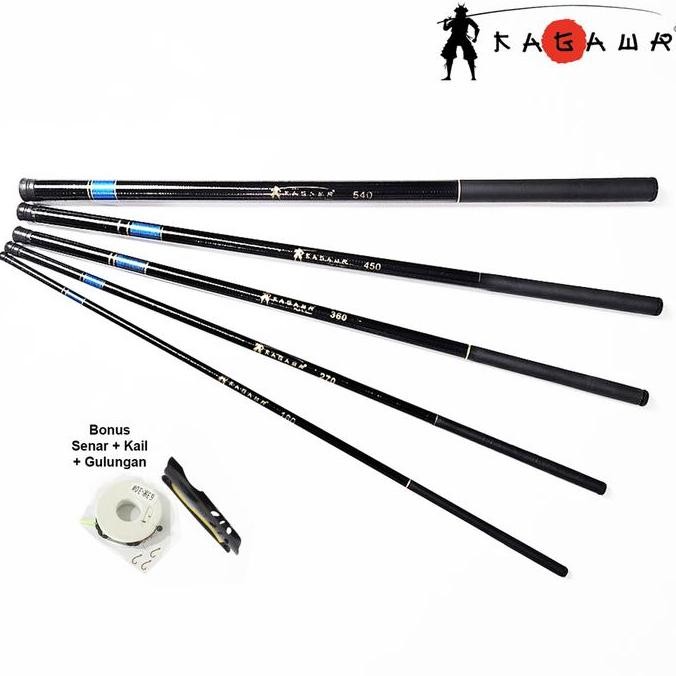 Joran Tegek Pancing 1 Set Lengkap Kgawa Black Gloss Edition