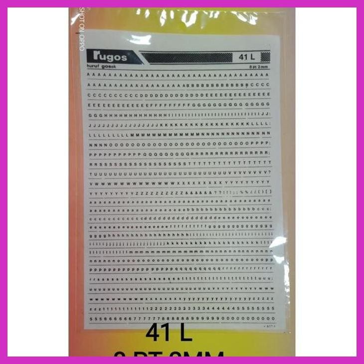 (SEKOLAH) RUGOS HURUF 2 MM KODE 41 L 8PT GOOD QUALITY